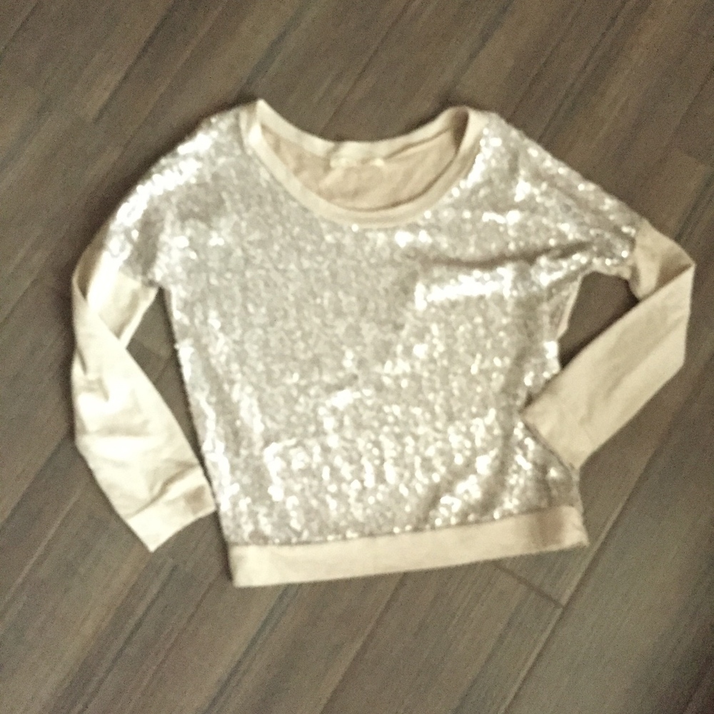 Champagne sequined light sweater
